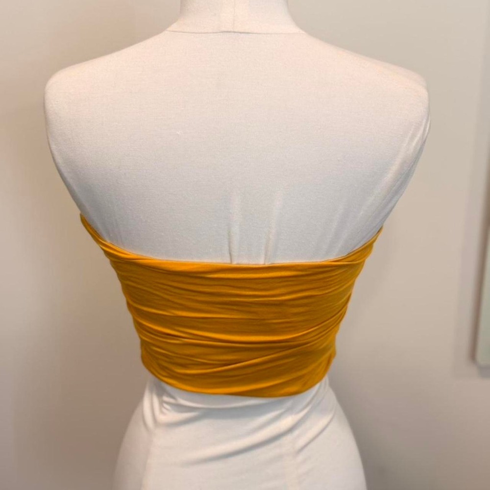 Golden Mustard Tie Front Tube Top 💛✨ - Picture 2 of 2